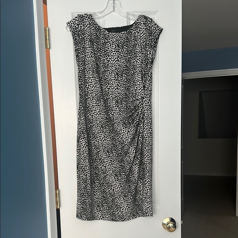 Chaus Black and White Sheath Midi Dress